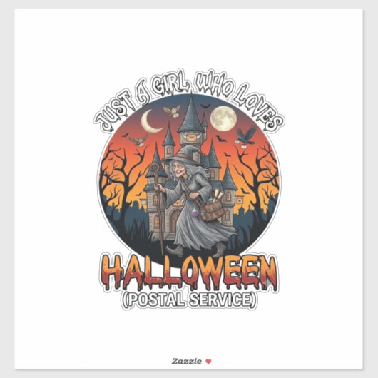 Gewoon Een Meisje Dat Van Halloween Postdienst Gra Sticker (Vel)