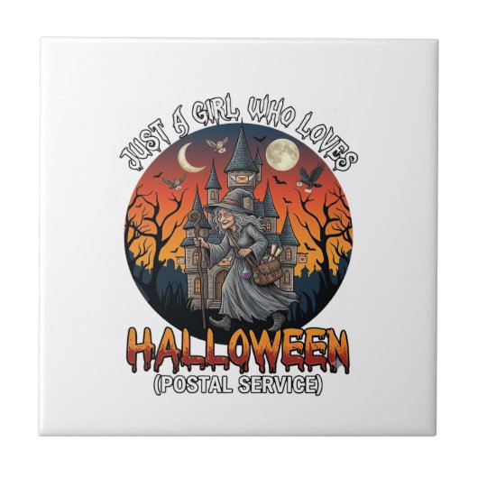 Gewoon Een Meisje Dat Van Halloween Postdienst Gra Tegeltje (Voorkant)