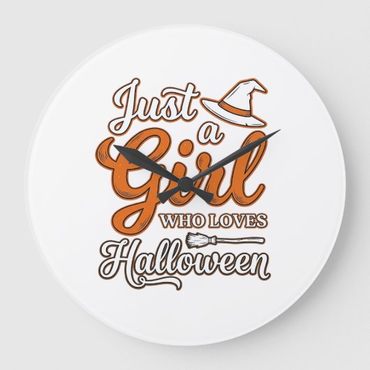 Gewoon een meisje dat van Halloween Vector Design Grote Klok (Voorkant)