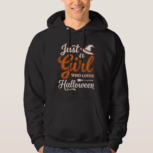 Gewoon een meisje dat van Halloween Vector Design Hoodie (Voorkant)