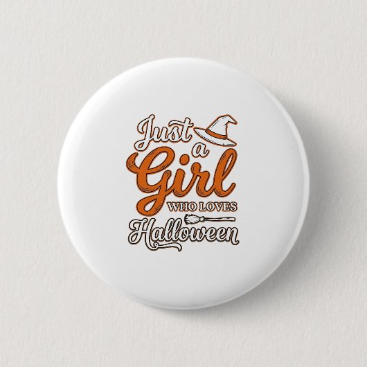 Gewoon een meisje dat van Halloween Vector Design Ronde Button 5,7 Cm (Voorkant)