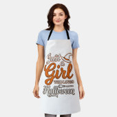 Gewoon een meisje dat van Halloween Vector Design Schort (Gedragen)