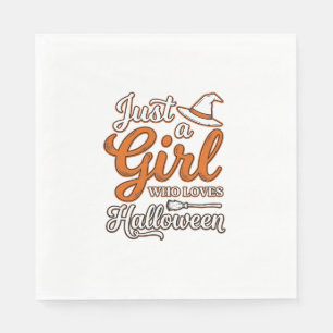 Gewoon een meisje dat van Halloween Vector Design  Servet