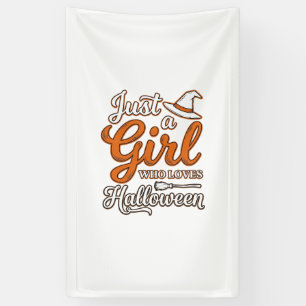 Gewoon een meisje dat van Halloween Vector Design  Spandoek