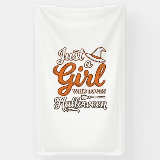Gewoon een meisje dat van Halloween Vector Design  Spandoek (Verticaal)