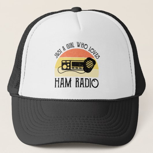 Gewoon een meisje dat van Ham Radio houdt Trucker Pet (Voorkant)