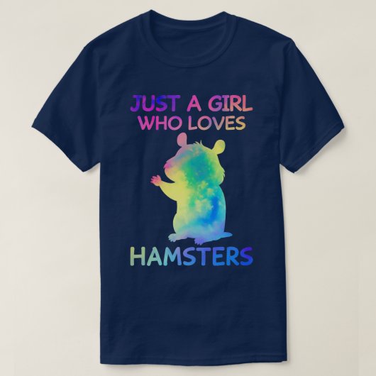 Gewoon een meisje dat van Hamsters Funny Hamster L T-shirt (Design voorkant)