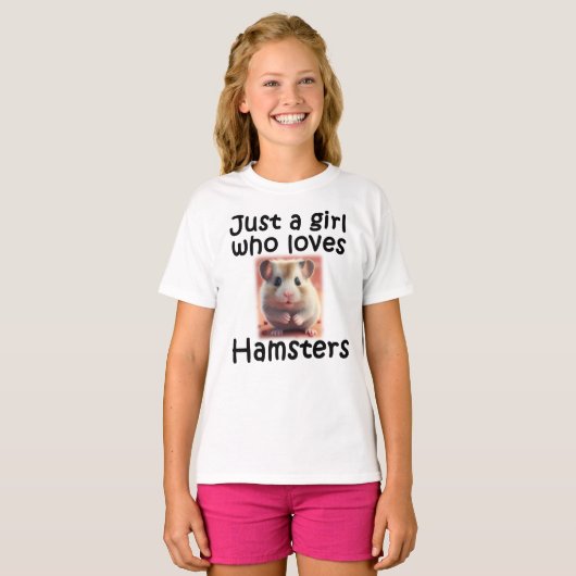 Gewoon een meisje dat van Hamsters Hammie Animal h T-shirt (Voorkant volledig)
