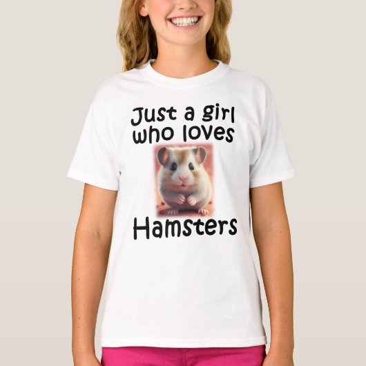 Gewoon een meisje dat van Hamsters Hammie Animal h T-shirt (Voorkant)