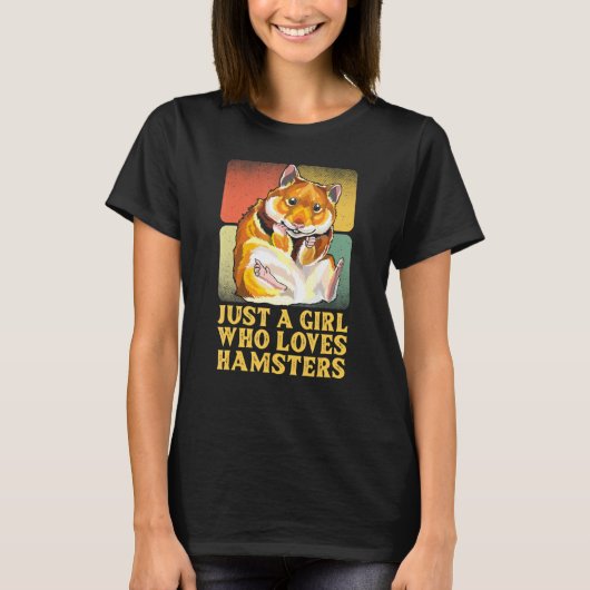Gewoon een meisje dat van Hamsters Hamster Paws Bi T-shirt (Voorkant)