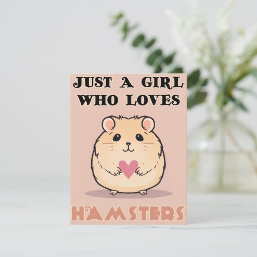 Gewoon Een Meisje Dat Van Hamsters Houdt, Cute Ham Kaart (Staand voorkant)