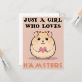 Gewoon Een Meisje Dat Van Hamsters Houdt, Cute Ham Kaart (Voorkant / Achterkant in situ)