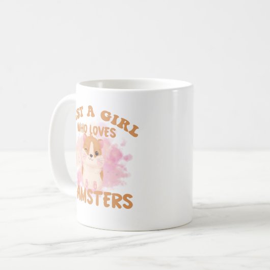 Gewoon een meisje dat van hamsters houdt koffiemok (Voorkant links)