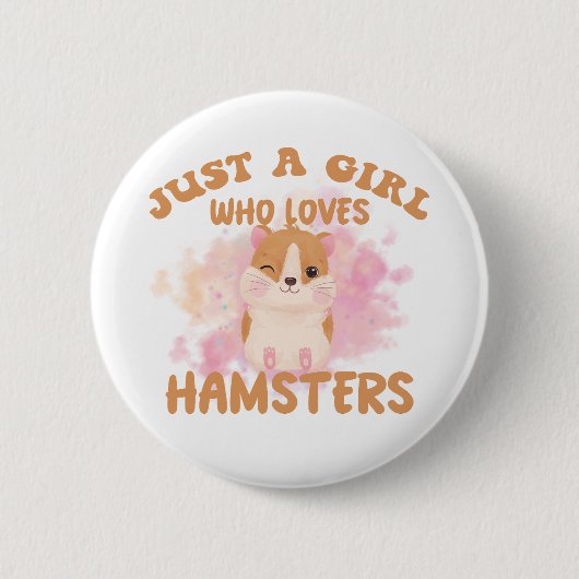 Gewoon een meisje dat van hamsters houdt ronde button 5,7 cm (Voorkant)