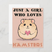 Gewoon een meisje dat van hamsters houdt, Schattig Bedankkaart (Voorkant / Achterkant)