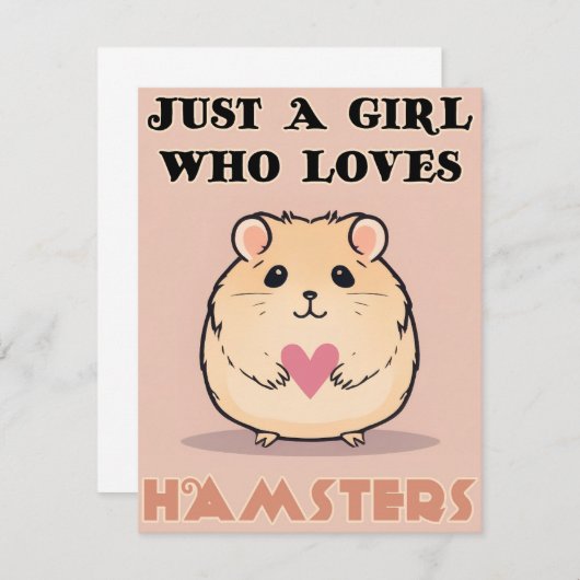 Gewoon een meisje dat van hamsters houdt, Schattig Bedankkaart (Voorkant / Achterkant)