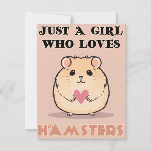 Gewoon een meisje dat van hamsters houdt, Schattig Bedankkaart
