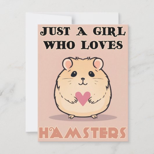 Gewoon een meisje dat van hamsters houdt, Schattig Kaart (Voorkant)