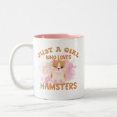 Gewoon een meisje dat van hamsters houdt tweekleurige koffiemok (Links)