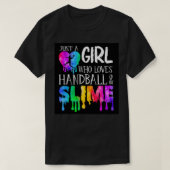 Gewoon een meisje dat van Handball houdt en van sl T-shirt (Design voorkant)