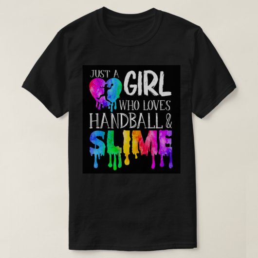 Gewoon een meisje dat van Handball houdt en van sl T-shirt (Design voorkant)