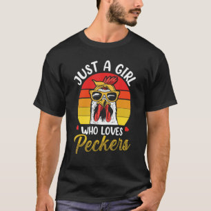 Gewoon een meisje dat van hanen houdt Boerderij Ki T-shirt