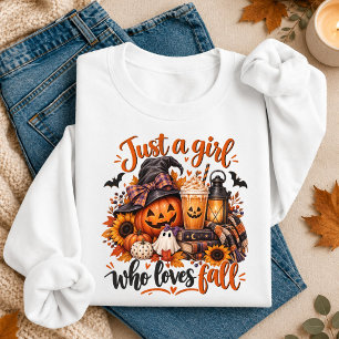 Gewoon Een Meisje Dat Van Herfst Halloween Pompoen Trui