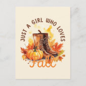 Gewoon een meisje dat van Herfst houdt Briefkaart (Voorkant)