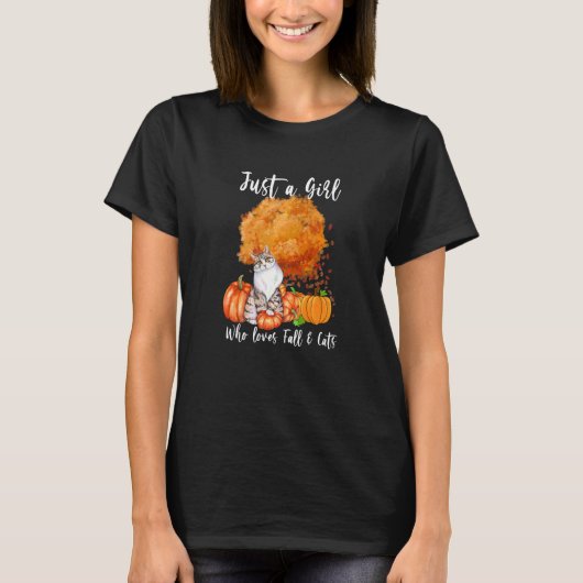 Gewoon een meisje dat van Herfst houdt en najaar k T-shirt (Voorkant)
