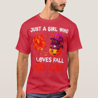 Gewoon een meisje dat van Herfst houdt en schimmel T-shirt