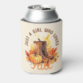 Gewoon een meisje dat van Herfst houdt - Gezellige Blikjeskoeler (Blikje Achterkant)