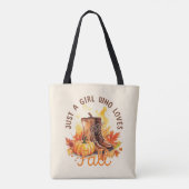 Gewoon een meisje dat van Herfst houdt - Gezellige Tote Bag (Achterkant)