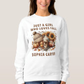 Gewoon een meisje dat van Herfst houdt Herfst Geze Trui (Voorkant)