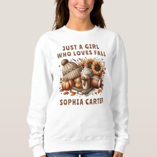 Gewoon een meisje dat van Herfst houdt Herfst Geze Trui (Voorkant)