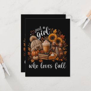 Gewoon een meisje dat van herfst houdt kaart