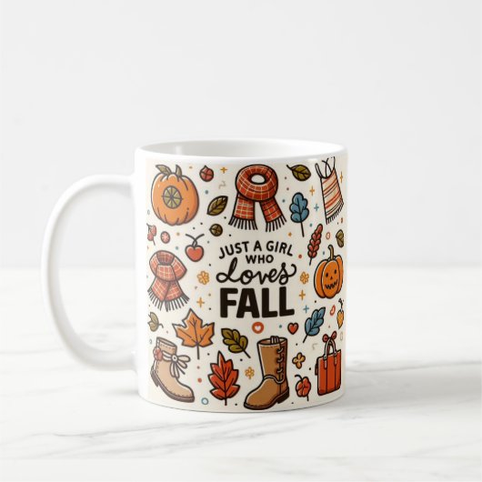 Gewoon een meisje dat van Herfst houdt Koffiemok (Links)