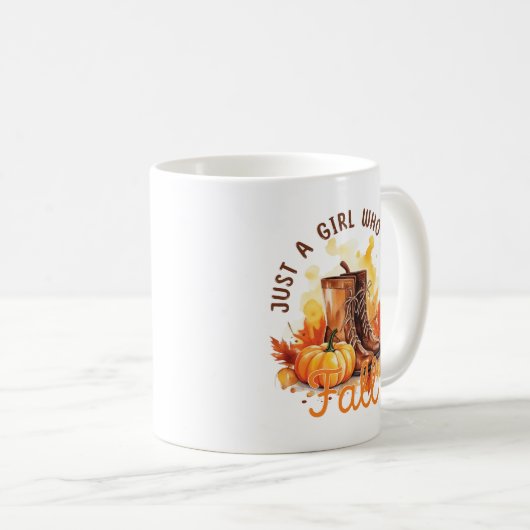 Gewoon een meisje dat van Herfst houdt Koffiemok (Voorkant rechts)