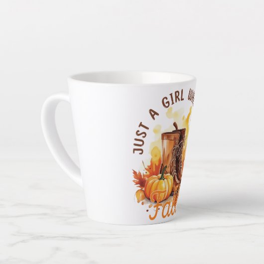 Gewoon een meisje dat van Herfst houdt Latte Mok (Linkerhoek)