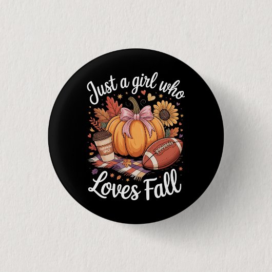 Gewoon een meisje dat van Herfst houdt Ronde Button 3,2 Cm (Voorkant)