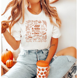 Gewoon een meisje dat van Herfst houdt T-shirt