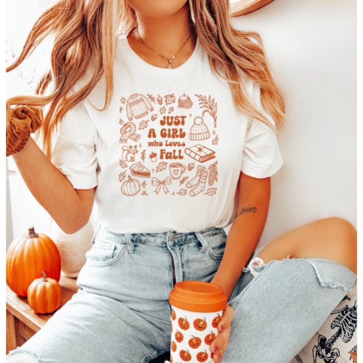 Gewoon een meisje dat van Herfst houdt T-shirt