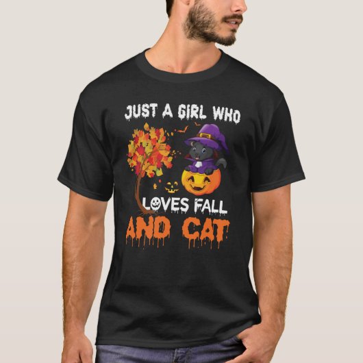 Gewoon een meisje dat van herfst houdt. t-shirt (Voorkant)