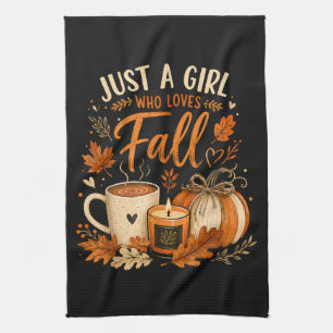 Gewoon Een Meisje Dat Van Herfst Houdt Theedoek