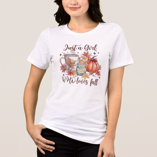 Gewoon een meisje dat van herfst houdt Tri-Blend shirt (Voorkant)