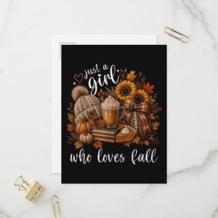 Gewoon een meisje dat van herfst houdt uitnodiging briefkaart