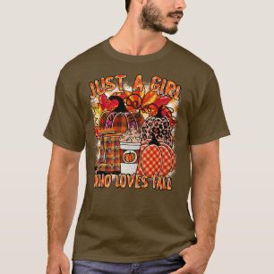 gewoon een meisje dat van herfst leopard pumpkin h t-shirt