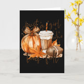 Gewoon Een Meisje Dat Van Herfst Pompoen Cozy Herf Kaart (Gele Bloem)