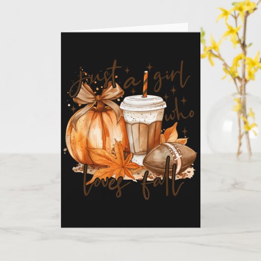 Gewoon Een Meisje Dat Van Herfst Pompoen Cozy Herf Kaart (Gele Bloem)