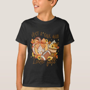 Gewoon een meisje dat van herfst pompoen football  t-shirt