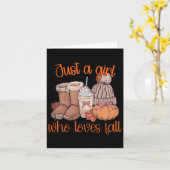 Gewoon Een Meisje Dat Van Herfst Pompoen Kruiden C Kaart (Gele Bloem)